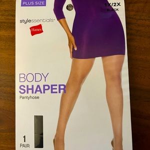 black hanes intimates & sleepwear hanes body shaper pantyhose